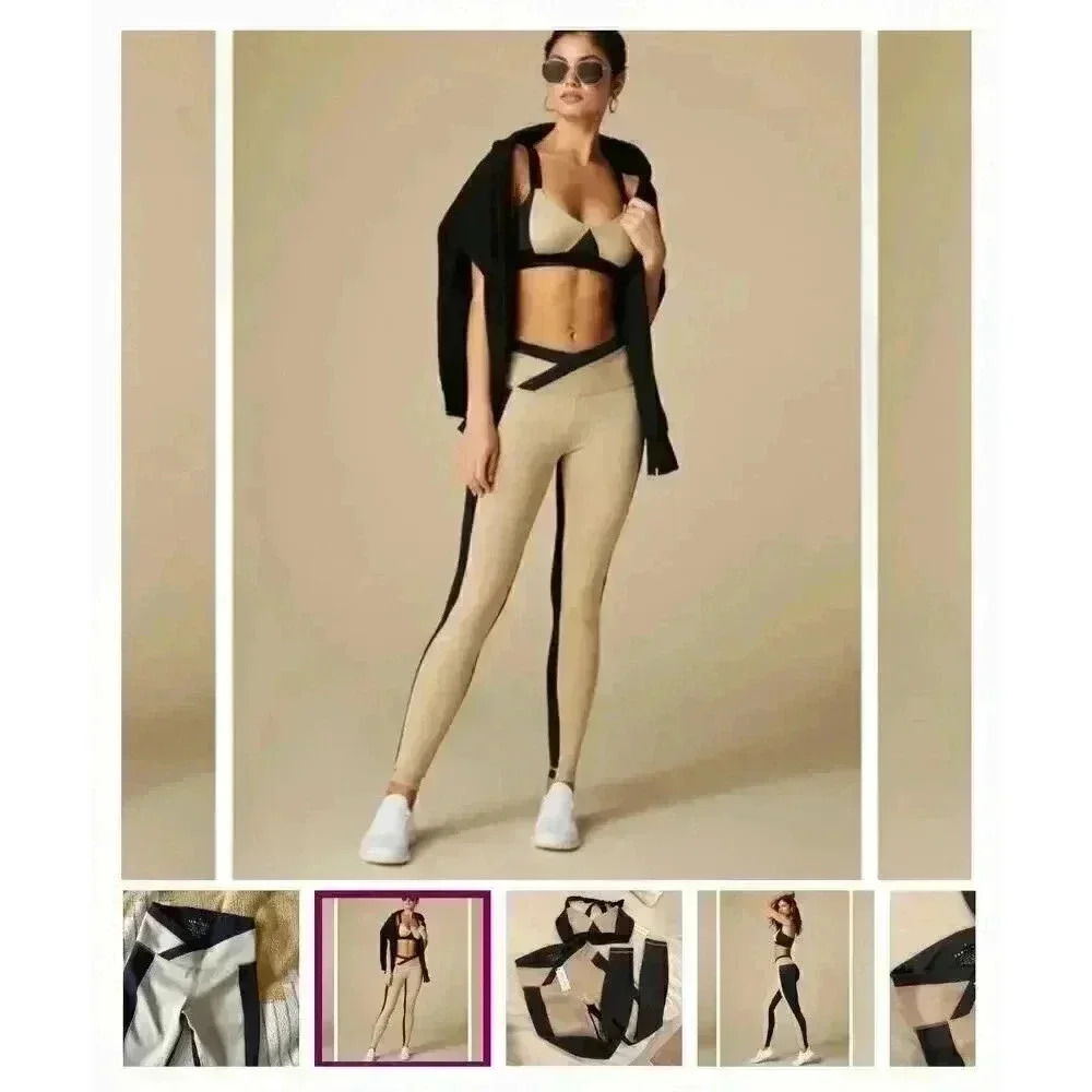 Tan Lines full length color block leggings size x‎